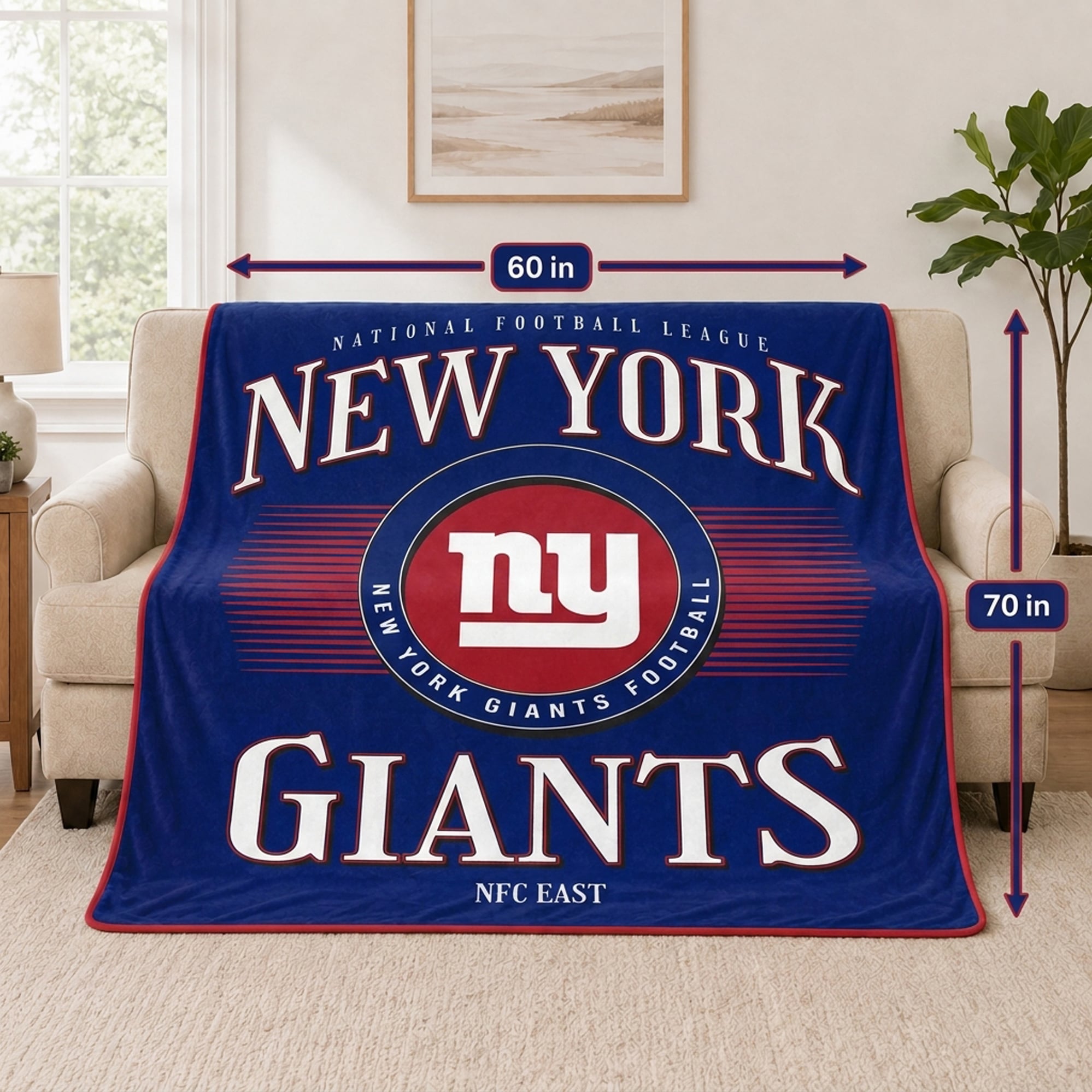 Couverture ultra douce Pegasus New York Giants Spotlight Arch 60" x 70"