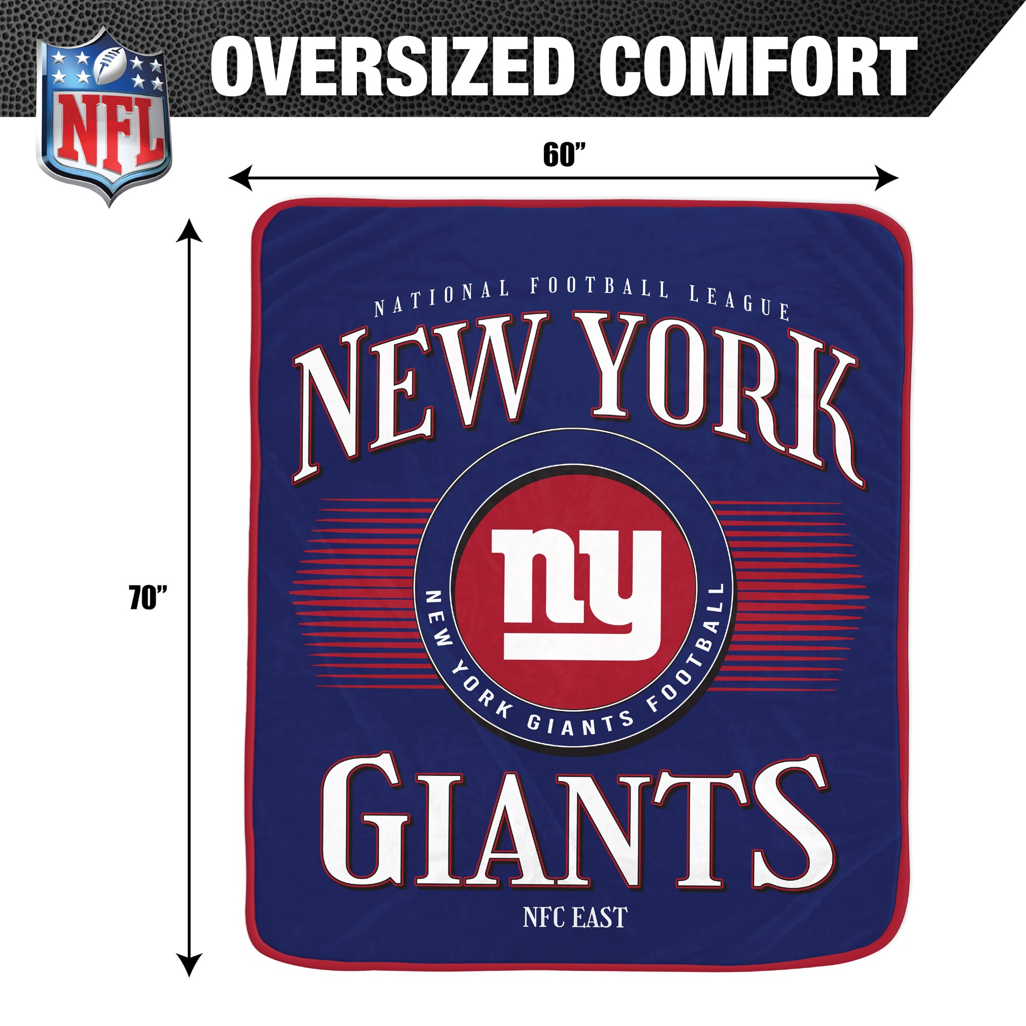 Couverture ultra douce Pegasus New York Giants Spotlight Arch 60" x 70"