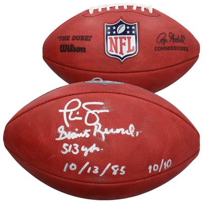 Phil Simms New York Giants Autographed Fanatics Authentic Duke Full Color Football with Multiple Inscriptions - Limited Edition #10/10