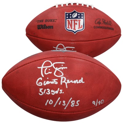 Phil Simms New York Giants Autographed Fanatics Authentic Duke Full Color Football with Multiple Inscriptions - Limited Edition of 10
