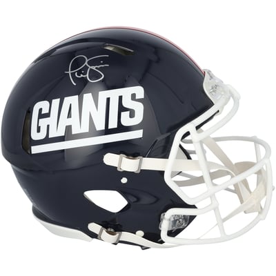 Phil Simms New York Giants Autographed Fanatics Authentic Riddell 1980-1999 Throwback Speed Authentic Helmet