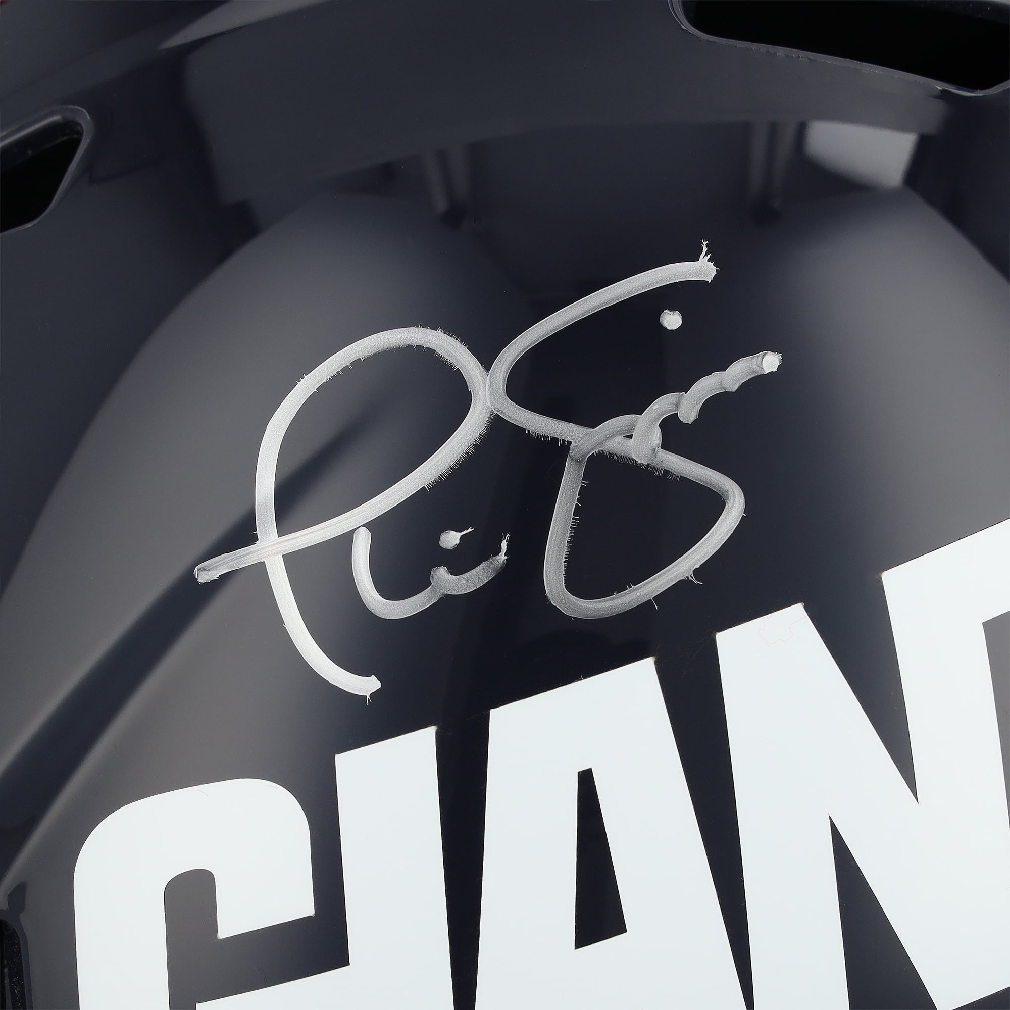 Casque réplique de vitesse rétro 1980-1999 autographié par Phil Simms des Giants de New York