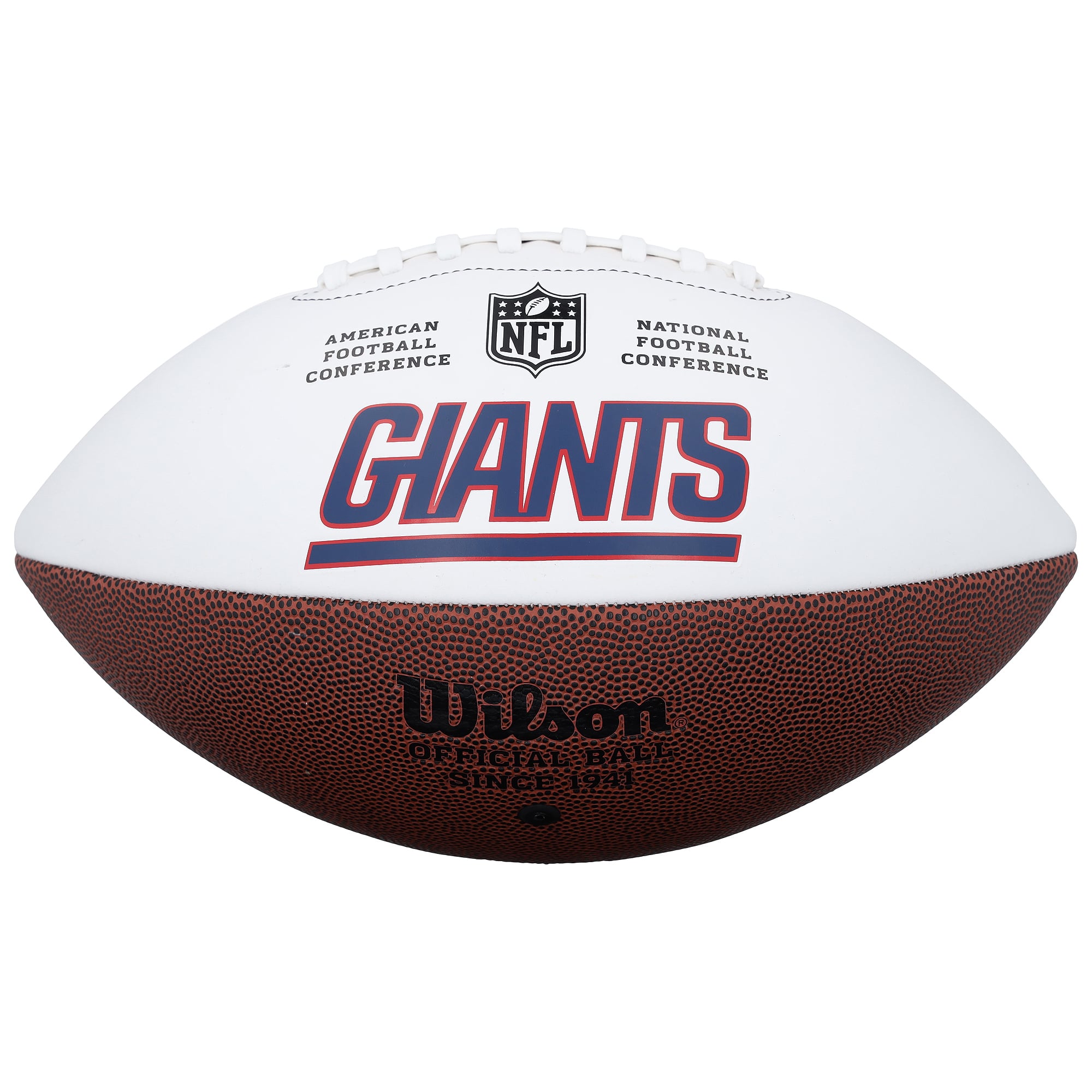 Ballon de football américain Wilson White Panel autographié par Phil Simms des Giants de New York