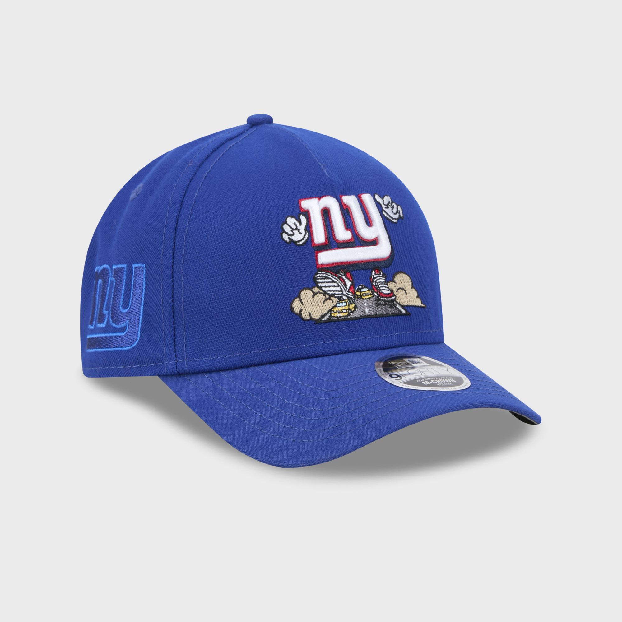 Casquette ajustable New Era Royal New York Giants Cartoon 9FORTY M-Crown A-Frame pour enfants d'âge préscolaire