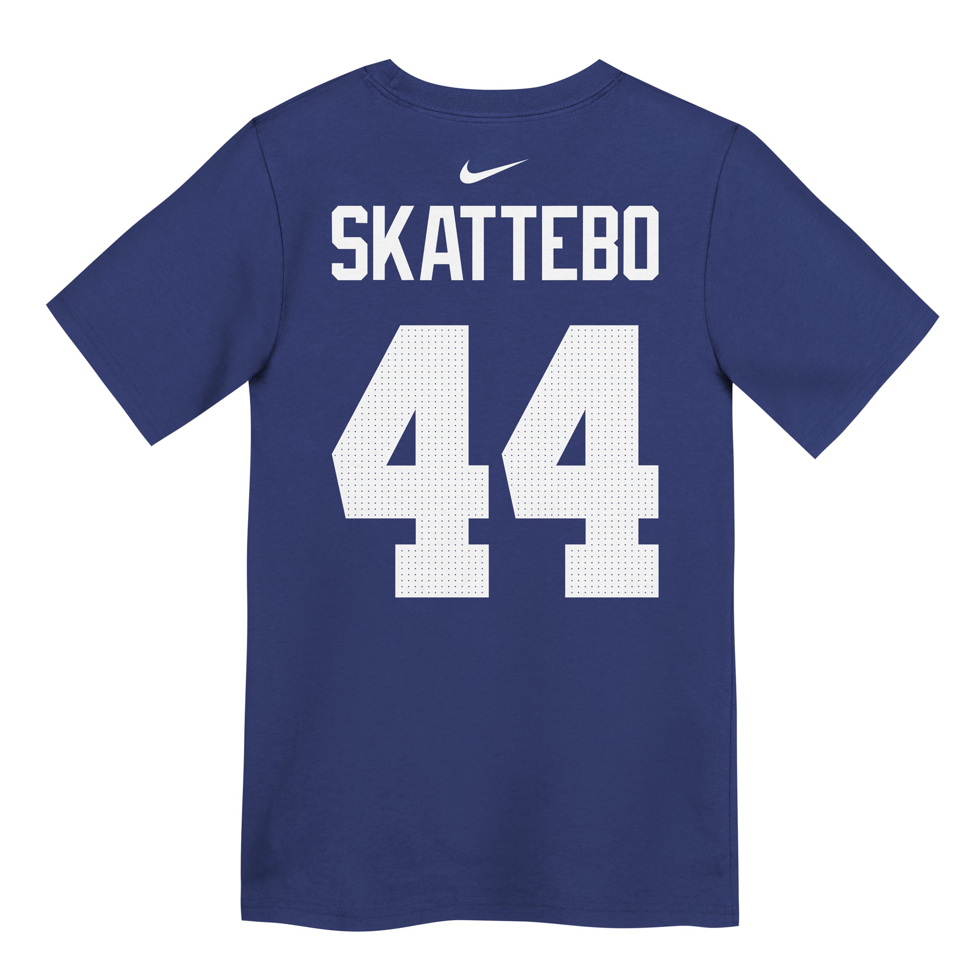 T-shirt Nike Cam Skattebo Royal des Giants de New York pour enfants d'âge préscolaire, avec nom et numéro du joueur