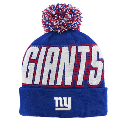 New York Giants Outerstuff Preschool Cuffed Knit Hat with Pom - Royal