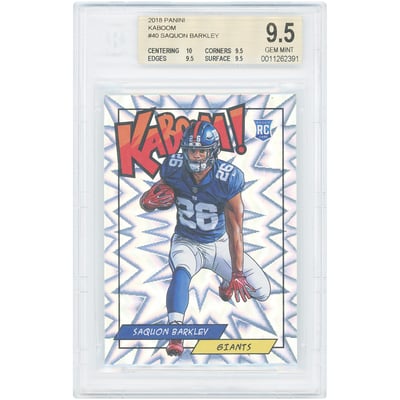 Saquon Barkley New York Giants 2018 Panini Kaboom #K-SB BGS Authenticated 9.5 Rookie Card - 10,9.5,9.5,9.5 Subgrades