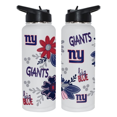 New York Giants The Memory Company 34oz. Flowers Stainless Steel Quencher Bottle
