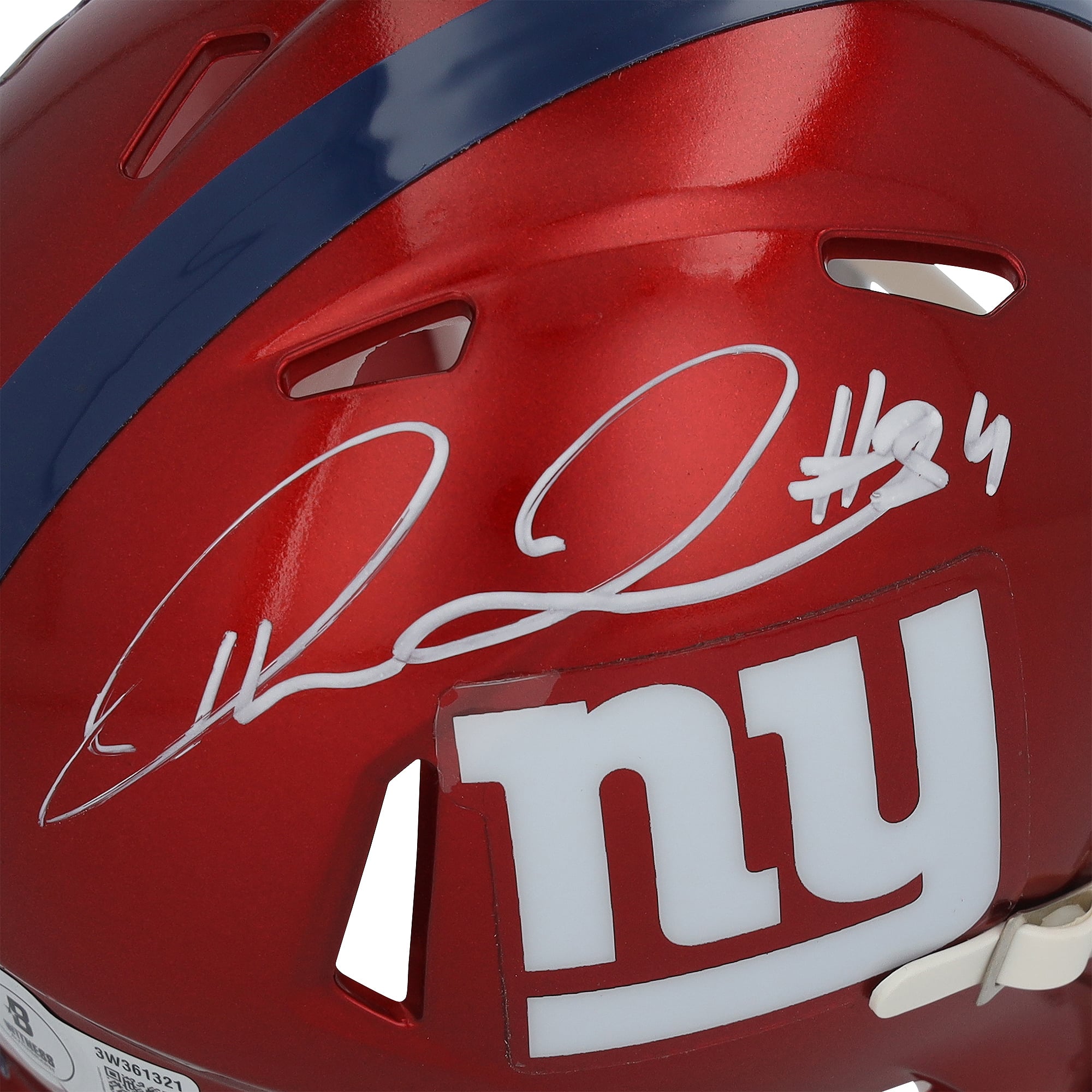Theo Johnson New York Giants Autographed Riddell Flash Speed Mini Helmet