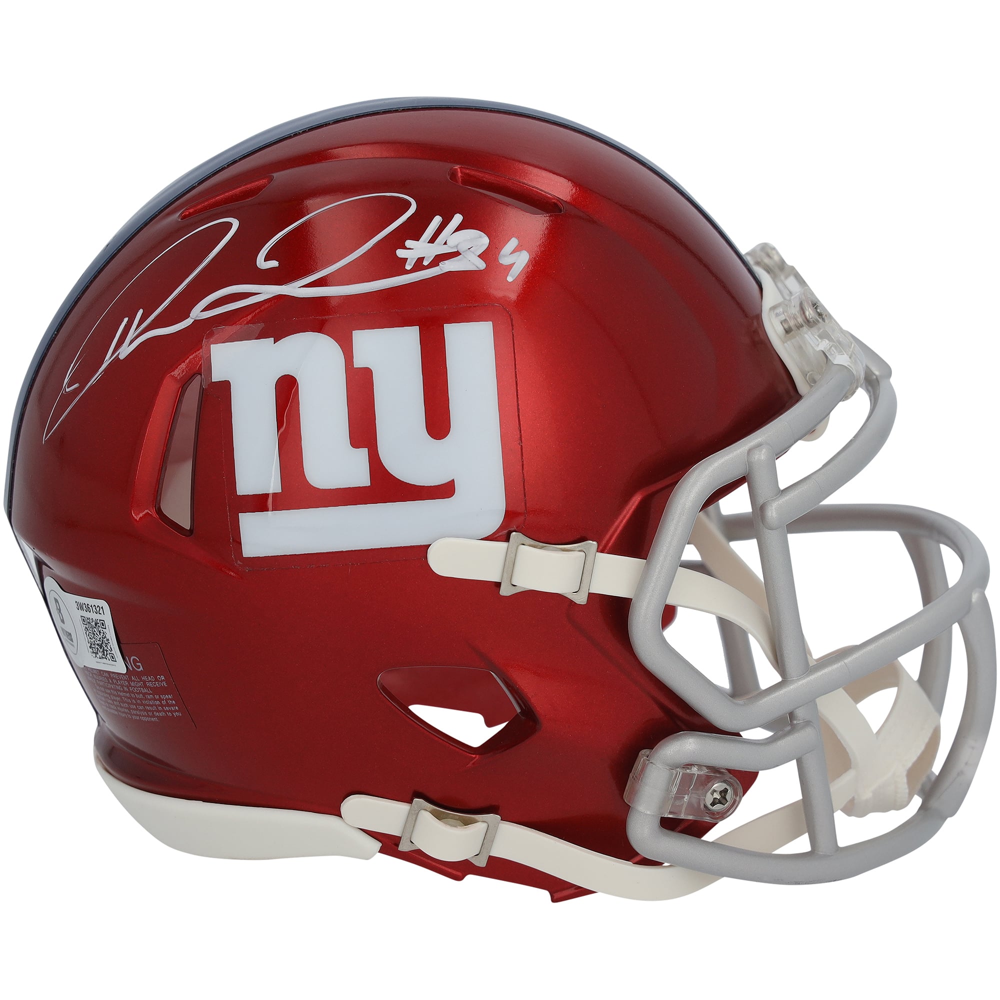 Theo Johnson New York Giants Autographed Riddell Flash Speed Mini Helmet