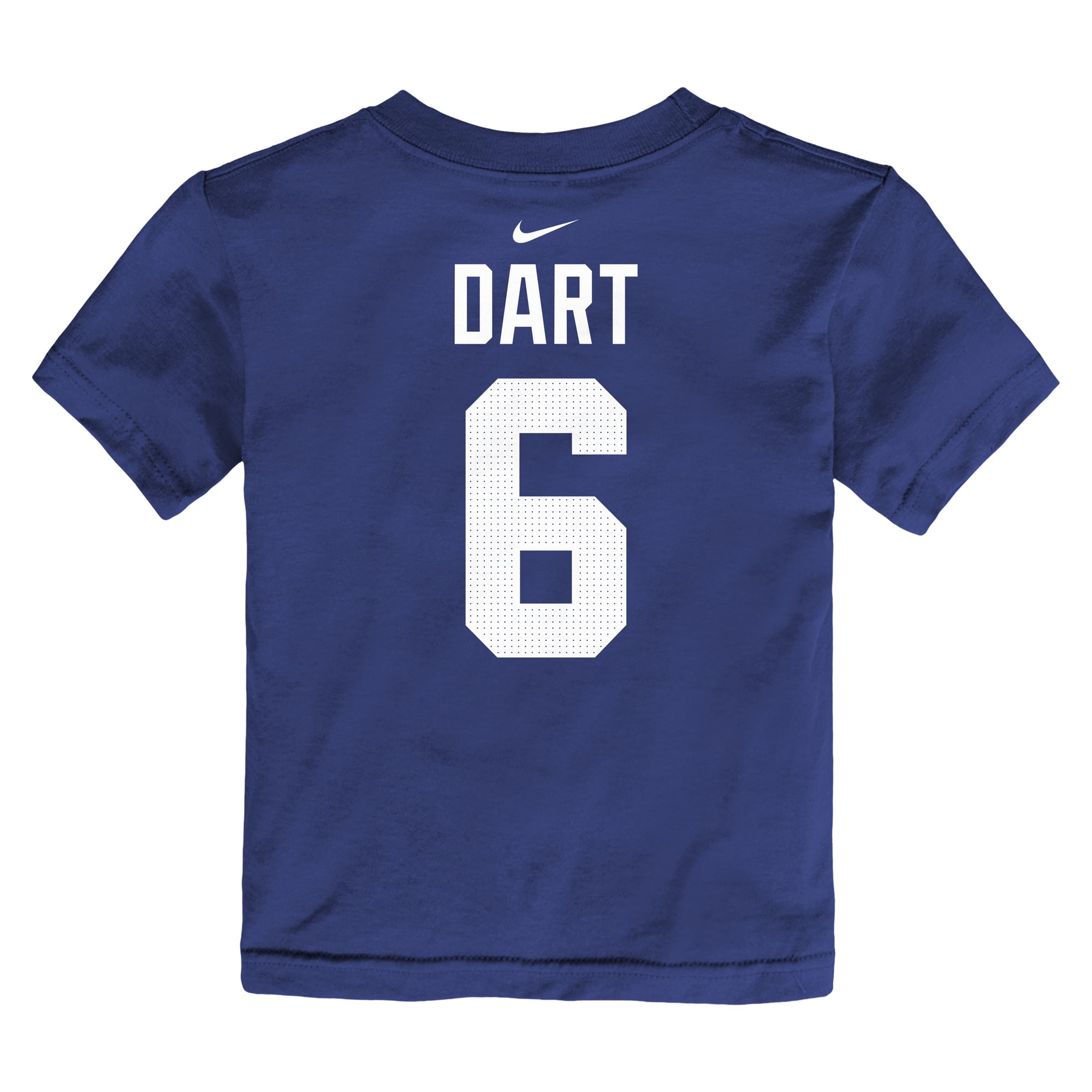 T-shirt Nike Jaxson Dart Royal pour tout-petit, avec nom et numéro du joueur des Giants de New York