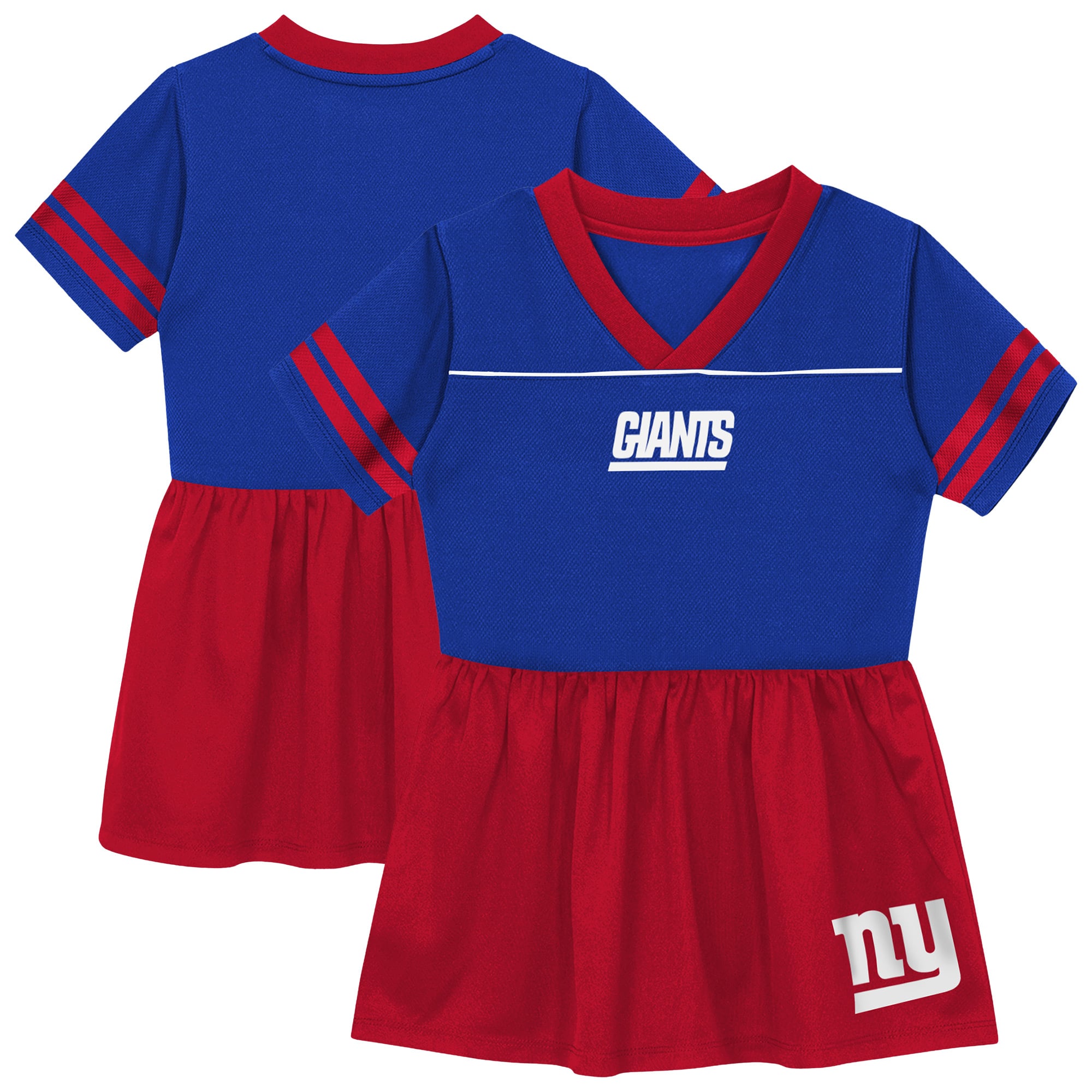 Toddler Outerstuff Royal New York Giants Stadium Lights V-Neck Fashion Football Jersey Dress