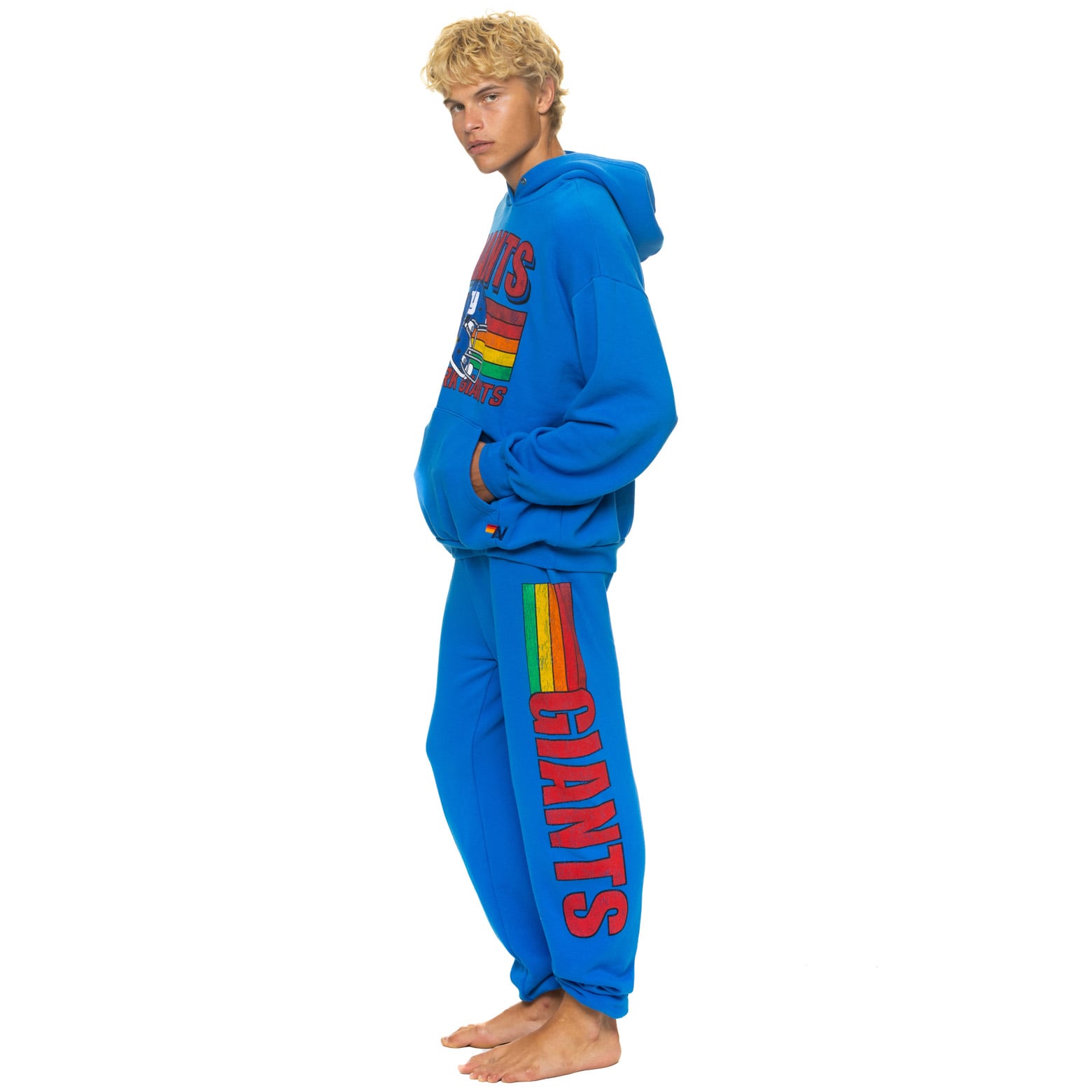 Pantalon de survêtement unisexe Aviator Nation Royal New York Giants en mélange trois matières