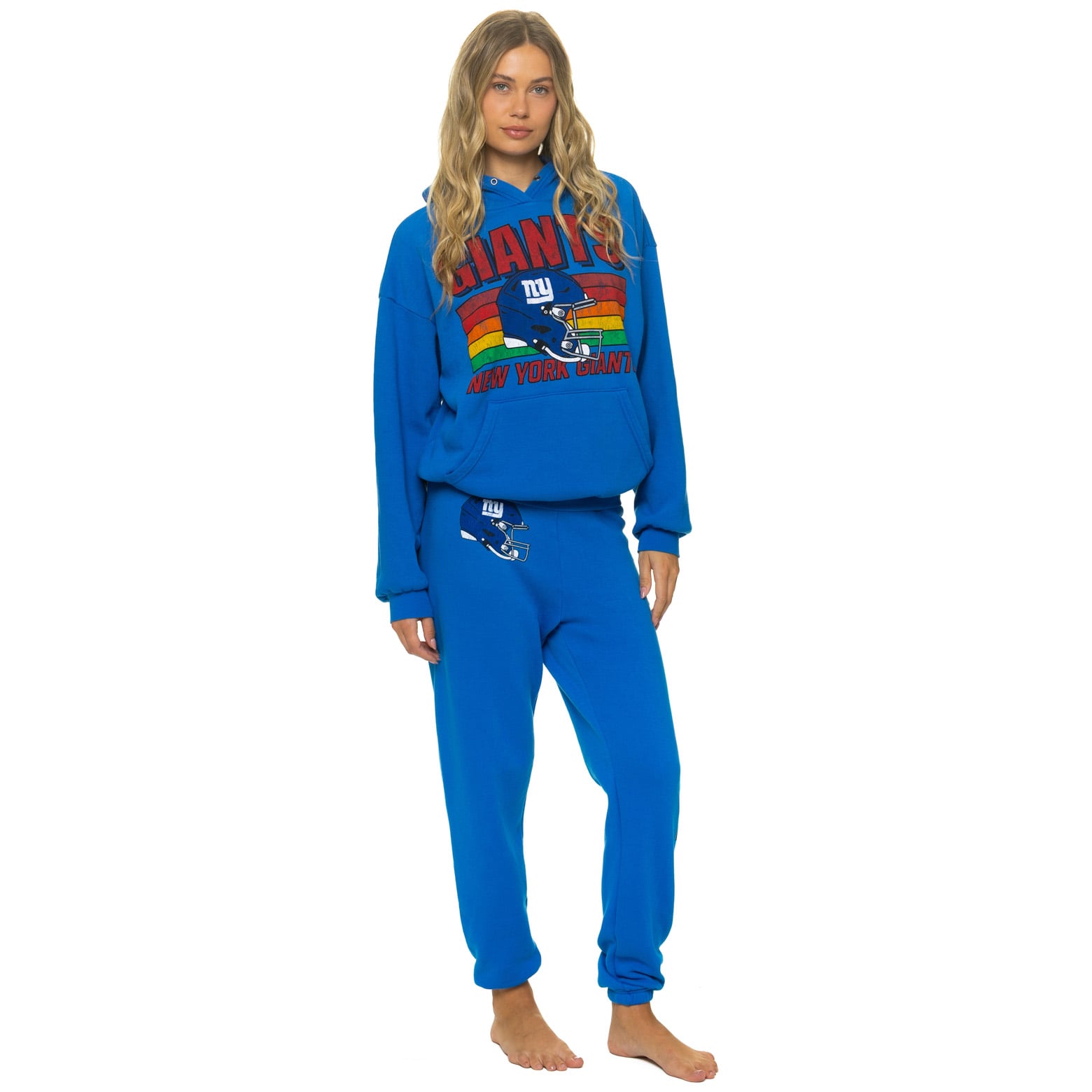 Pantalon de survêtement unisexe Aviator Nation Royal New York Giants en mélange trois matières