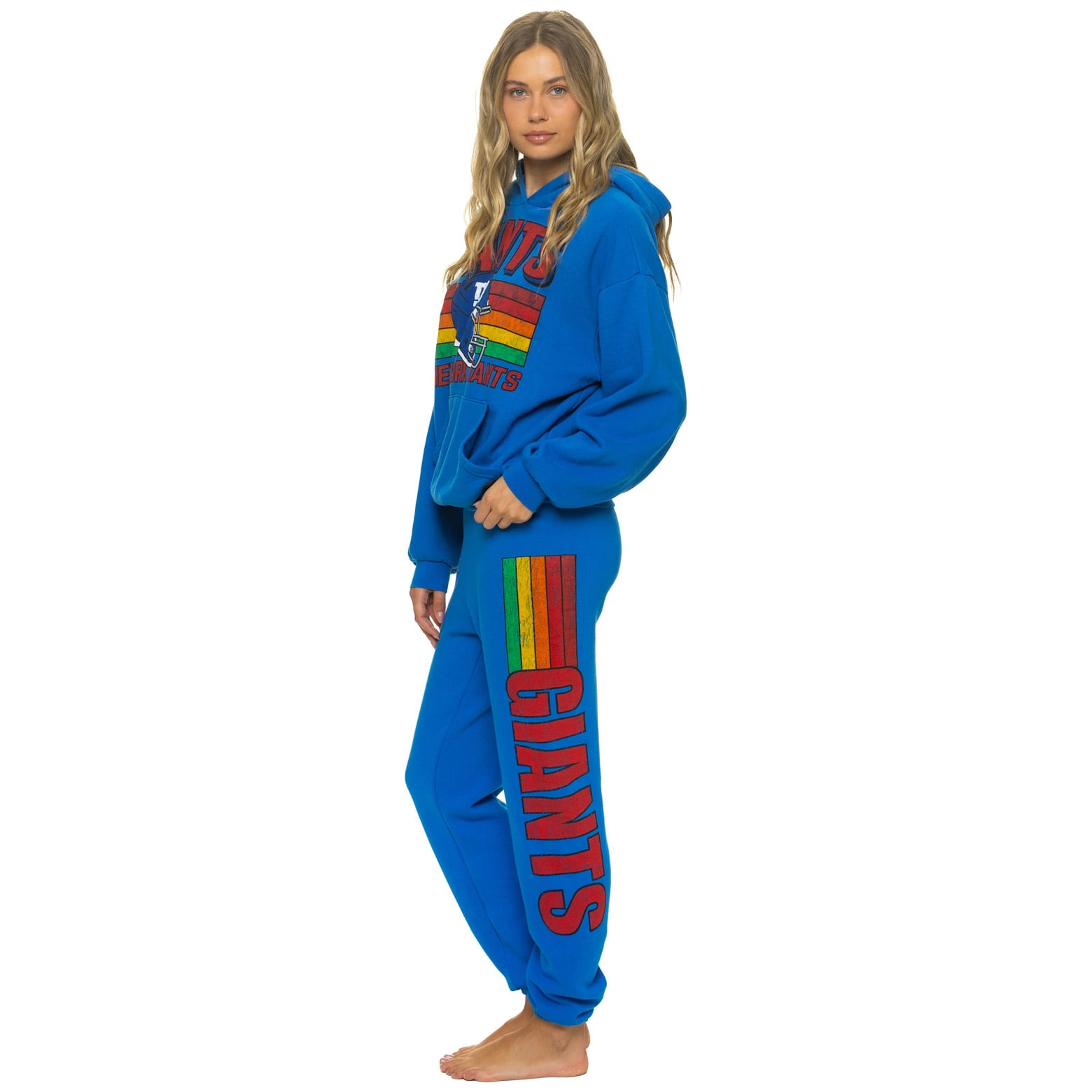Pantalon de survêtement unisexe Aviator Nation Royal New York Giants en mélange trois matières