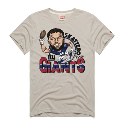 Cam Skattebo New York Giants Homage Unisex Caricature Player Graphic Tri-Blend T-Shirt - Stone