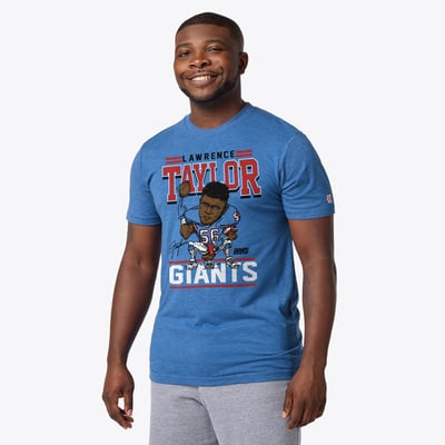 Lawrence Taylor New York Giants Homage Unisex Caricature Player Graphic Tri-Blend T-Shirt - Royal