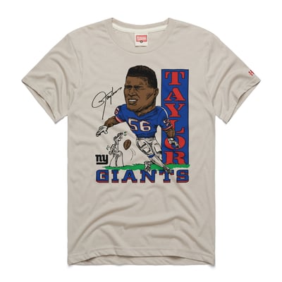 Lawrence Taylor New York Giants Homage Unisex Caricature Player Graphic Tri-Blend T-Shirt - Stone