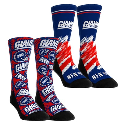  New York Giants Rock Em Unisex Throwback Two-Pack Crew Socks Set - Blue