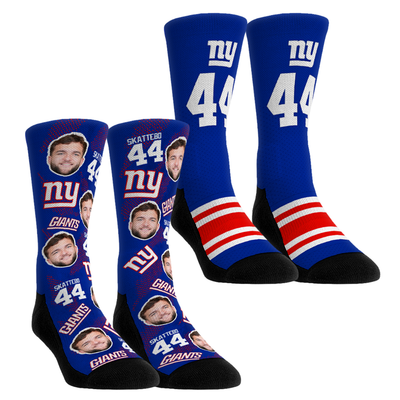 Cam Skattebo New York Giants Rock Em Unisex Player Football Guy Two-Pack Crew Sock Set