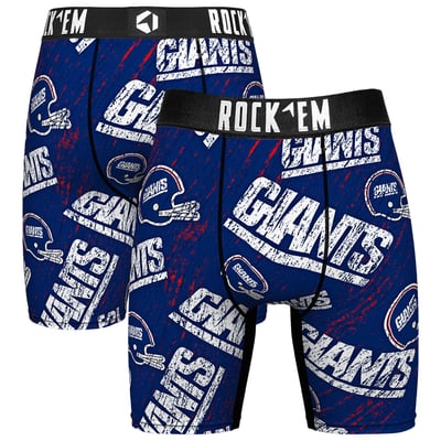  New York Giants Rock Em Unisex Throwback Logo Allover Boxer Briefs - Royal