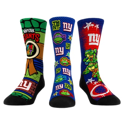  New York Giants Rock Em Unisex TMNT Three-Pack Crew Sock Set - Royal