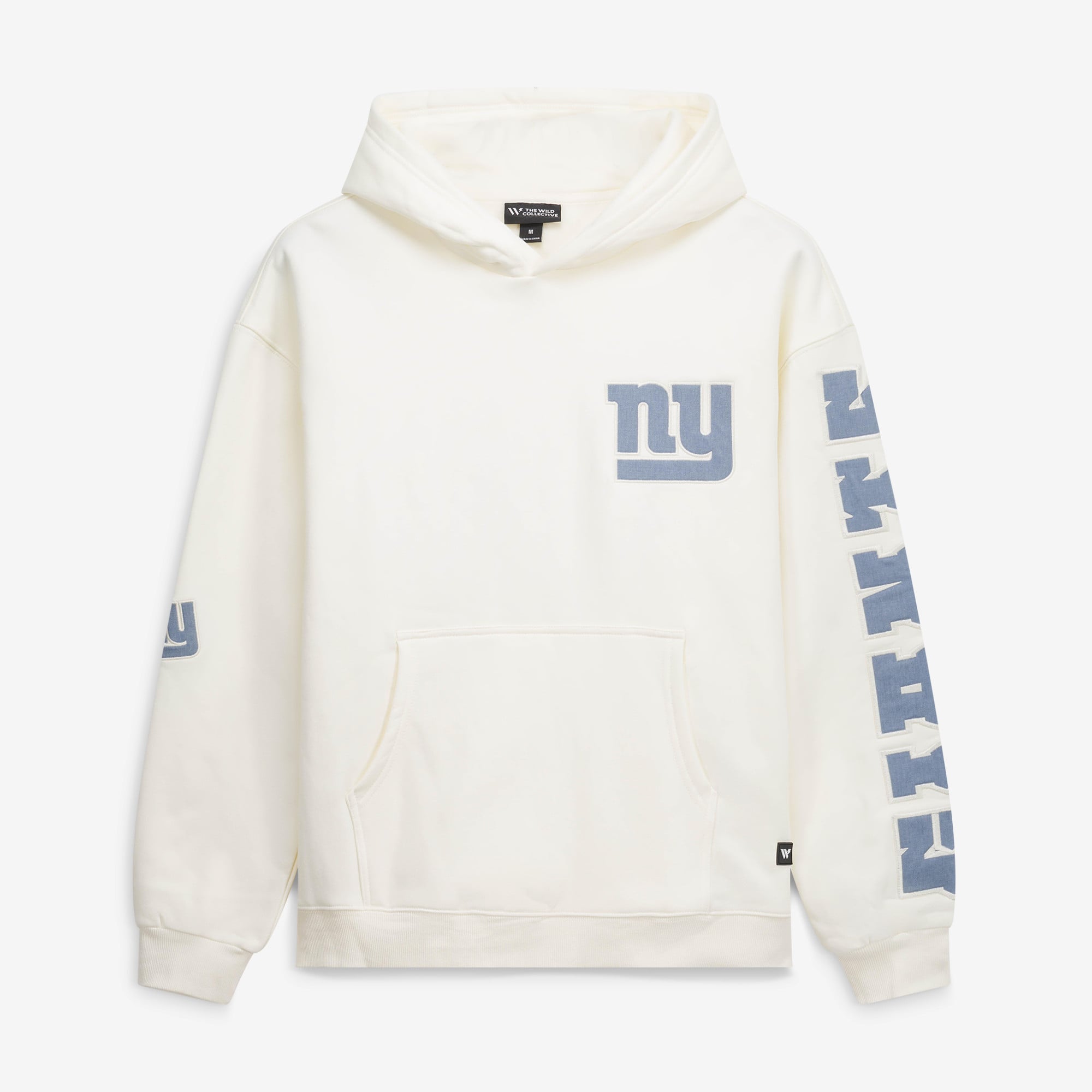 Sweat à capuche unisexe The Wild Collective New York Giants couleur crème, oversize
