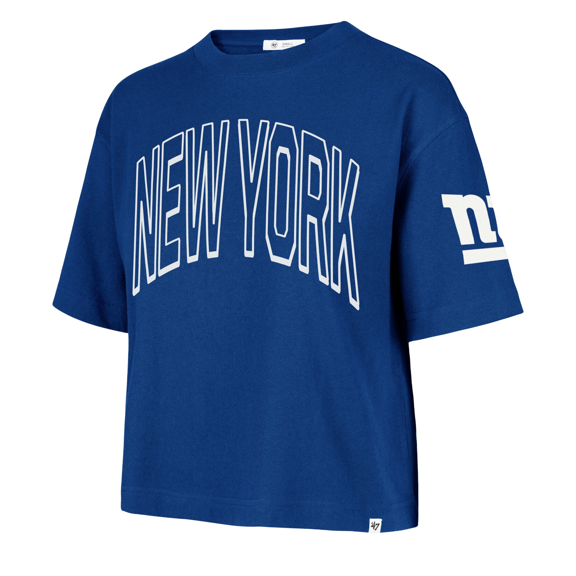 Women's '47 Royal New York Giants Call Out Reed City T-Shirt