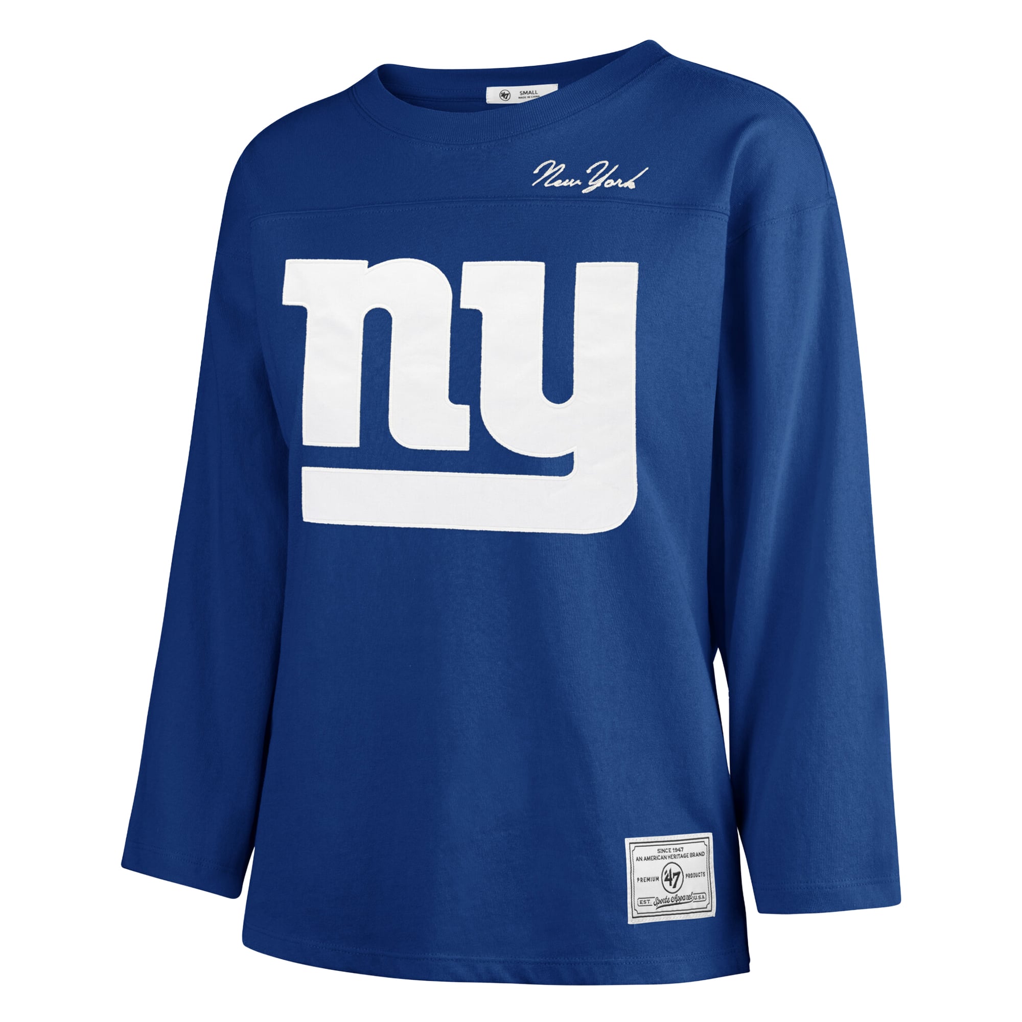 T-shirt à manches longues intemporel « 47 Royal New York Giants Game Nod » pour femmes