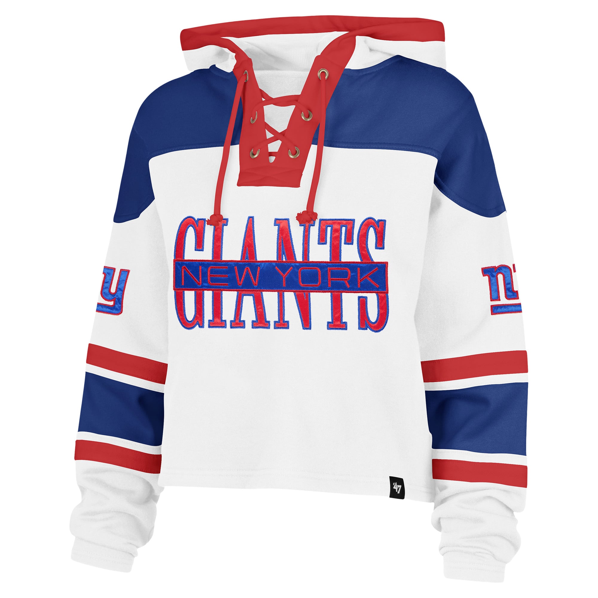 Sweat à capuche blanc New York Giants Cut Thru Superior Lacer pour femme, modèle 47