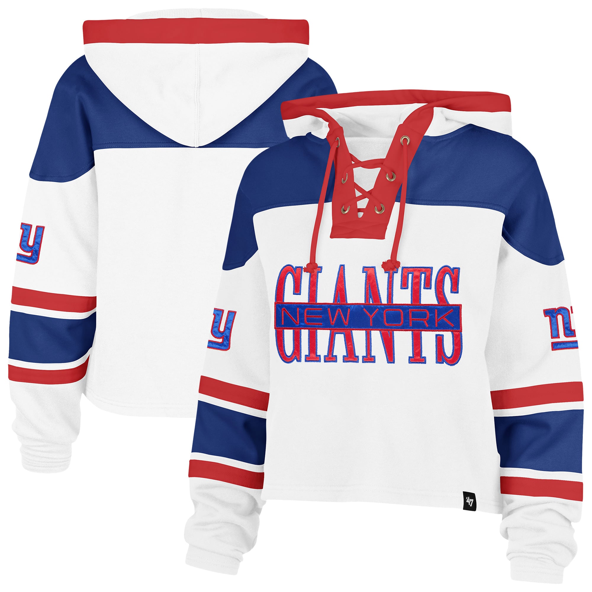 Sweat à capuche blanc New York Giants Cut Thru Superior Lacer pour femme, modèle 47