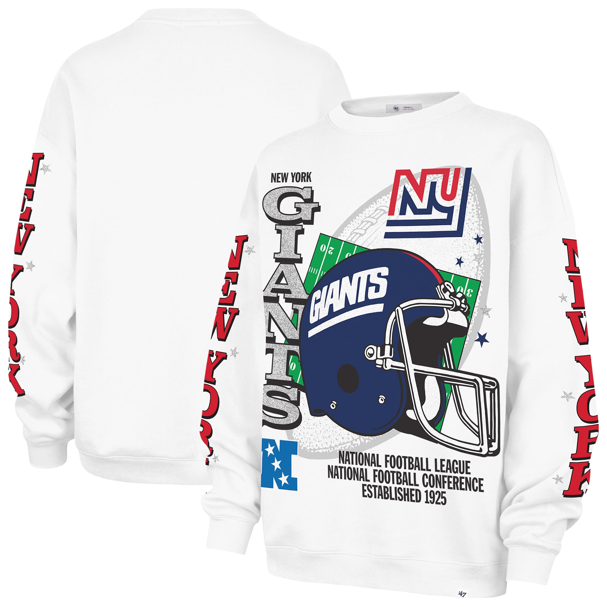 Sweat-shirt polaire oversize « 47 » blanc des Giants de New York pour femmes