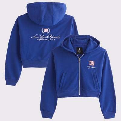 New York Giants Abercrombie & Fitch Women's YPB On The Go 6AM Full-Zip Hoodie - Royal