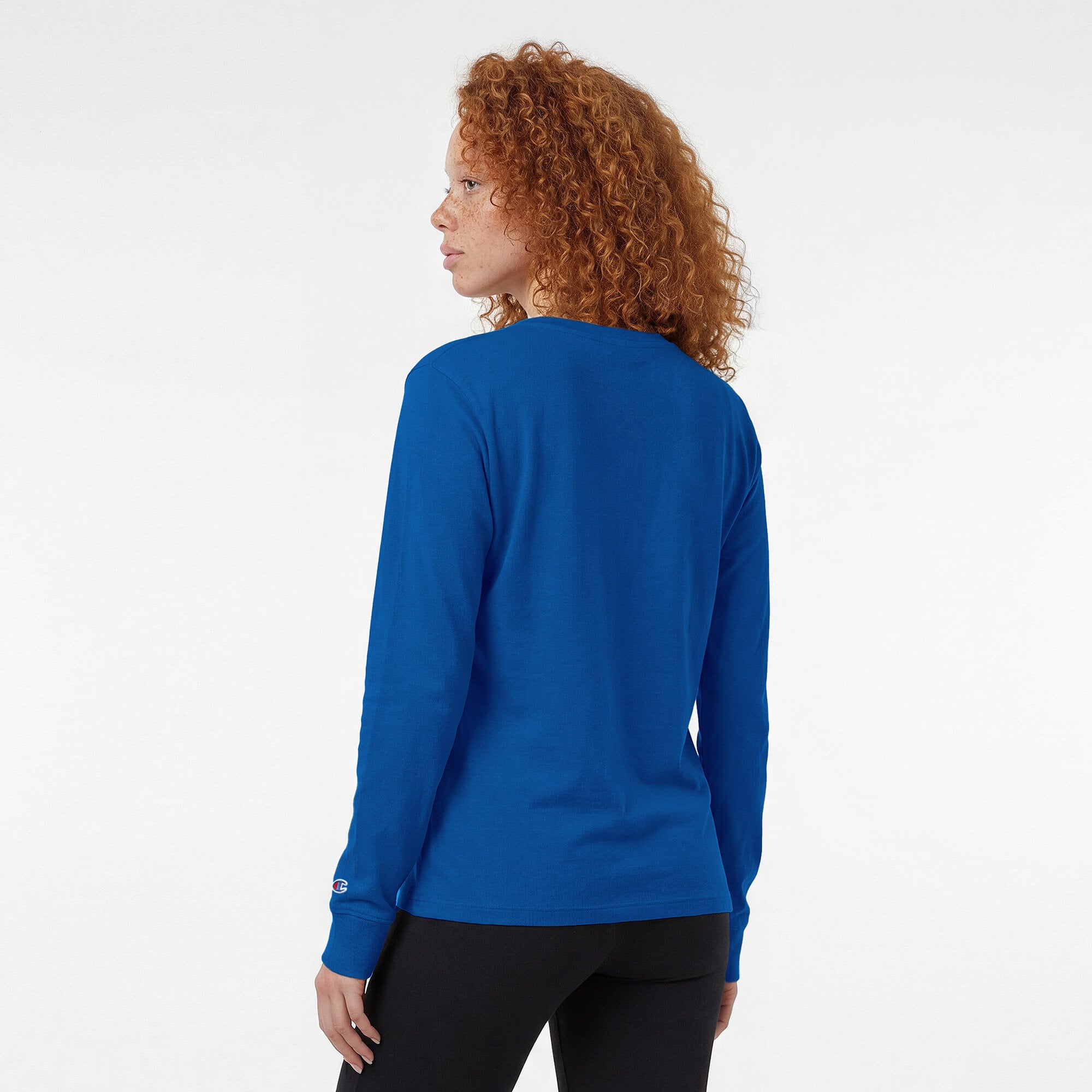 T-shirt à manches longues Champion Royal New York Giants Core Logo pour femmes