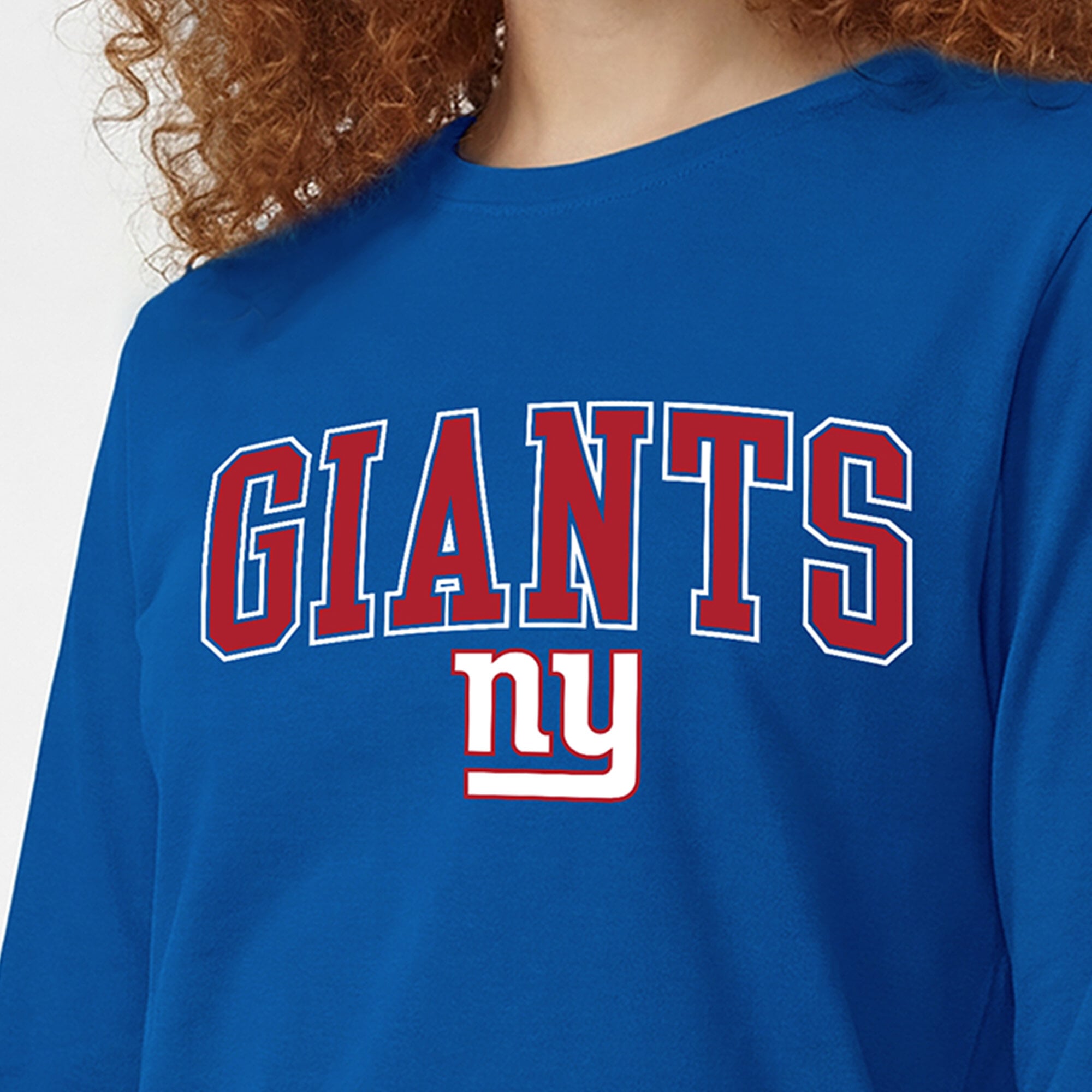 T-shirt à manches longues Champion Royal New York Giants Core Logo pour femmes