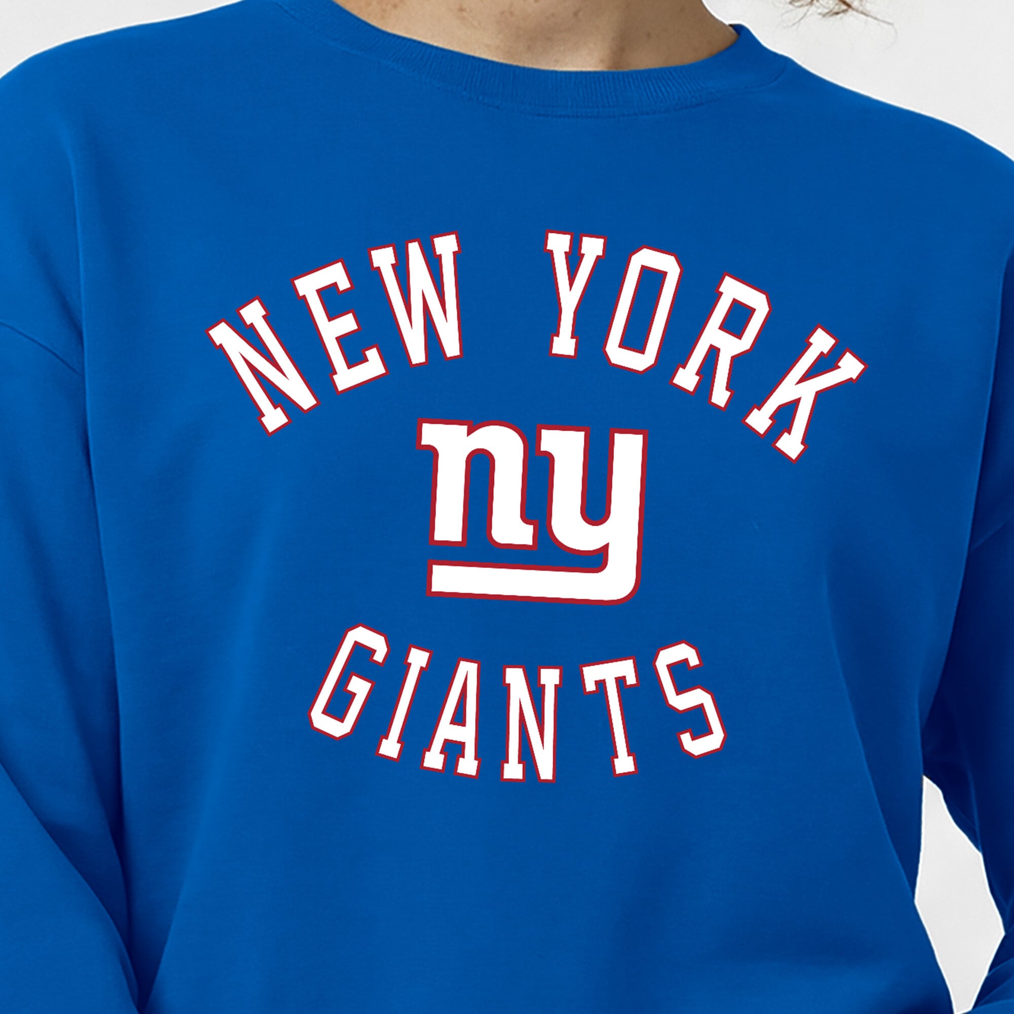 Women's Champion Royal New York Giants Heart & Soul Powerblend Sweatshirt