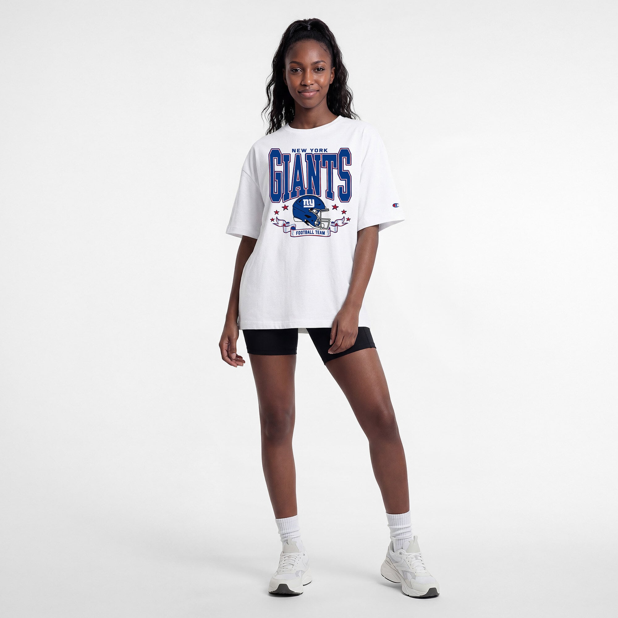 T-shirt oversize blanc Champion New York Giants pour femmes