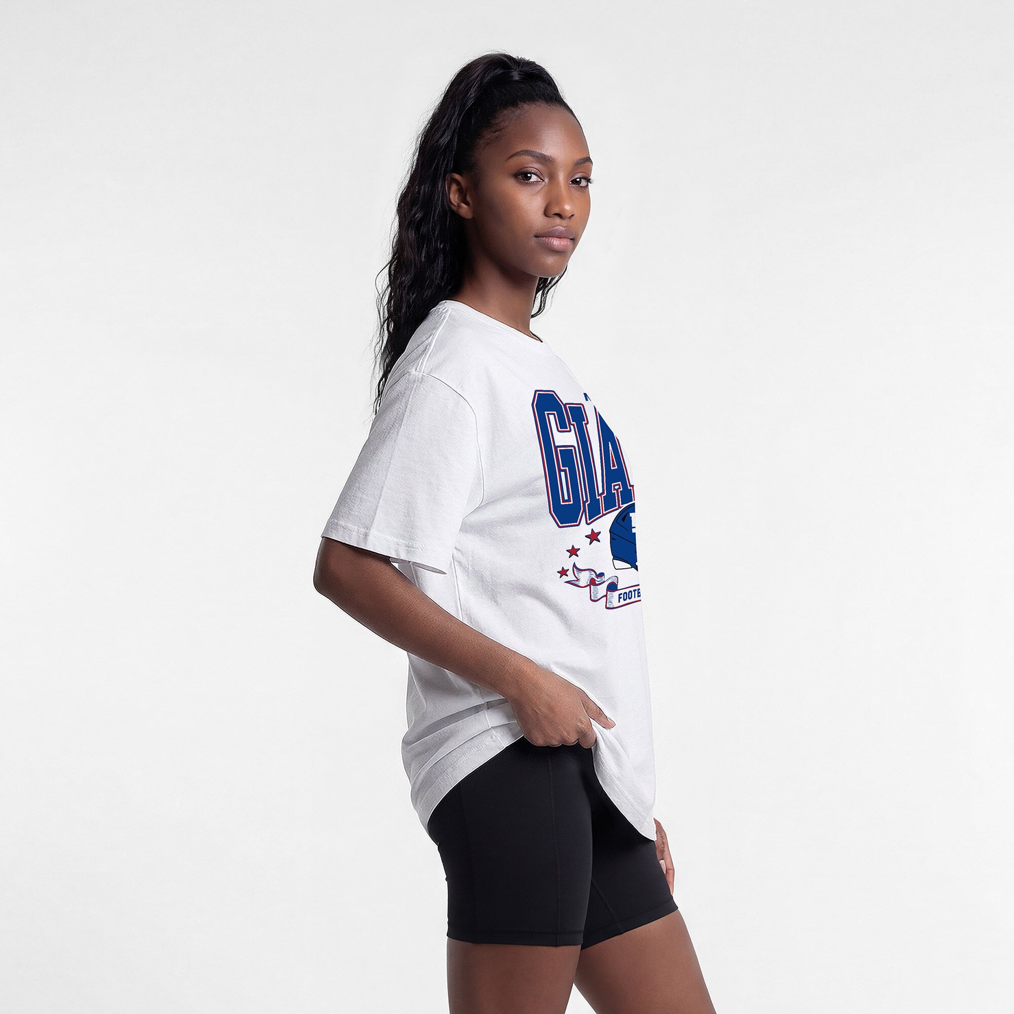 T-shirt oversize blanc Champion New York Giants pour femmes