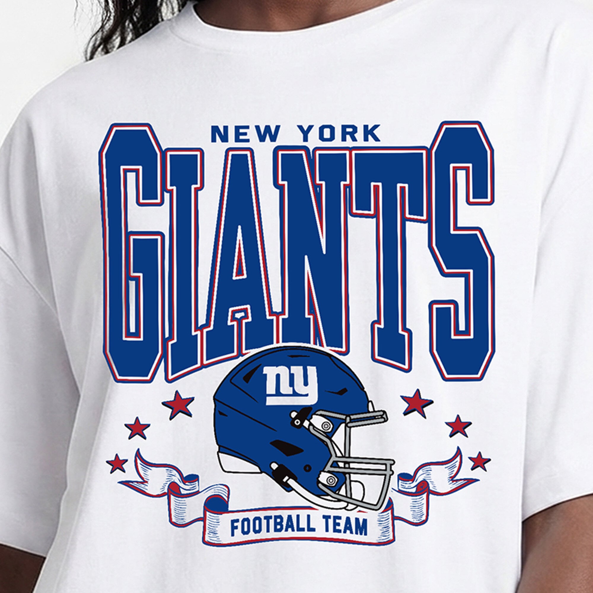 T-shirt oversize blanc Champion New York Giants pour femmes