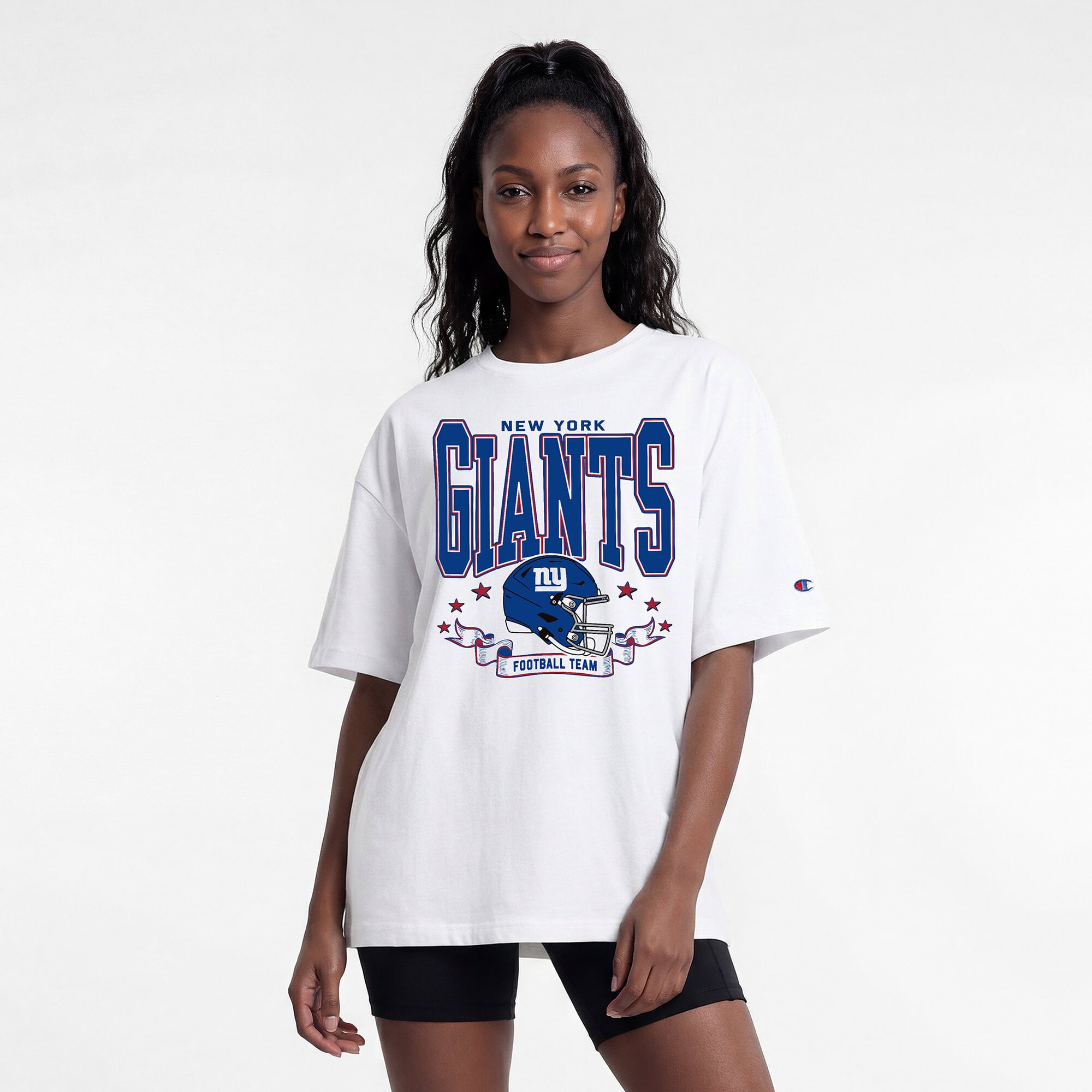 T-shirt oversize blanc Champion New York Giants pour femmes