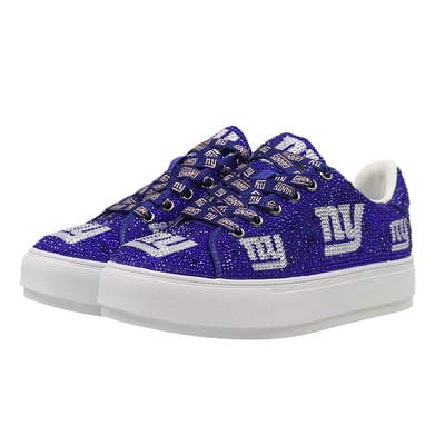  New York Giants FABGATING by Cuce Women's Crystal Team Logo Sneakers - Royal