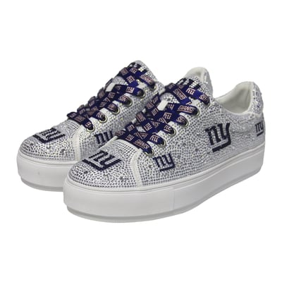  New York Giants FABGATING by Cuce Women's Crystal Team Logo Sneakers - White
