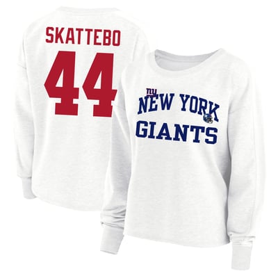Cam Skattebo New York Giants Fanatics Women's Plus Size Oversized Name & Number Sweatshirt - White