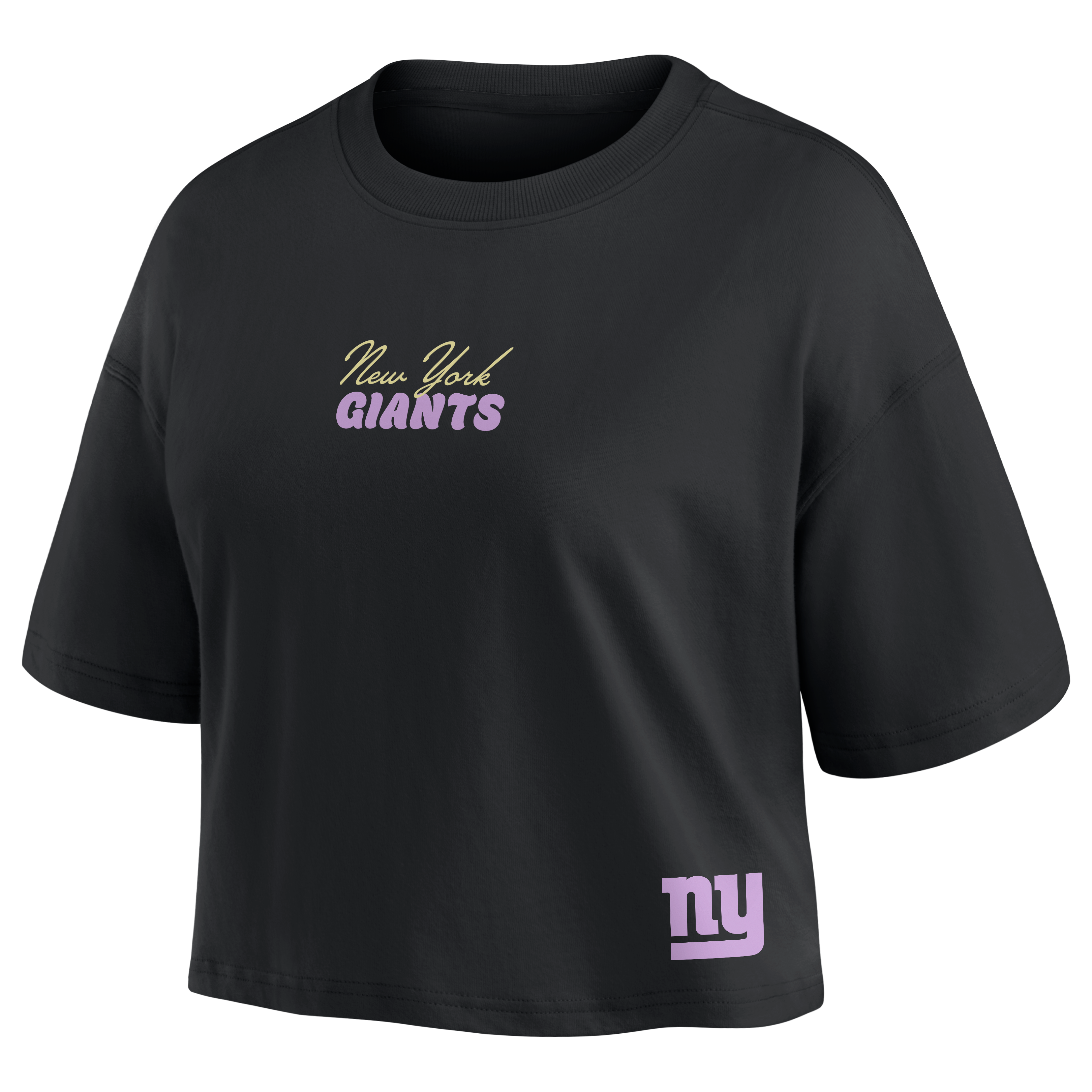T-shirt court noir Fanatics Jaxson Dart pour femme, New York Giants.