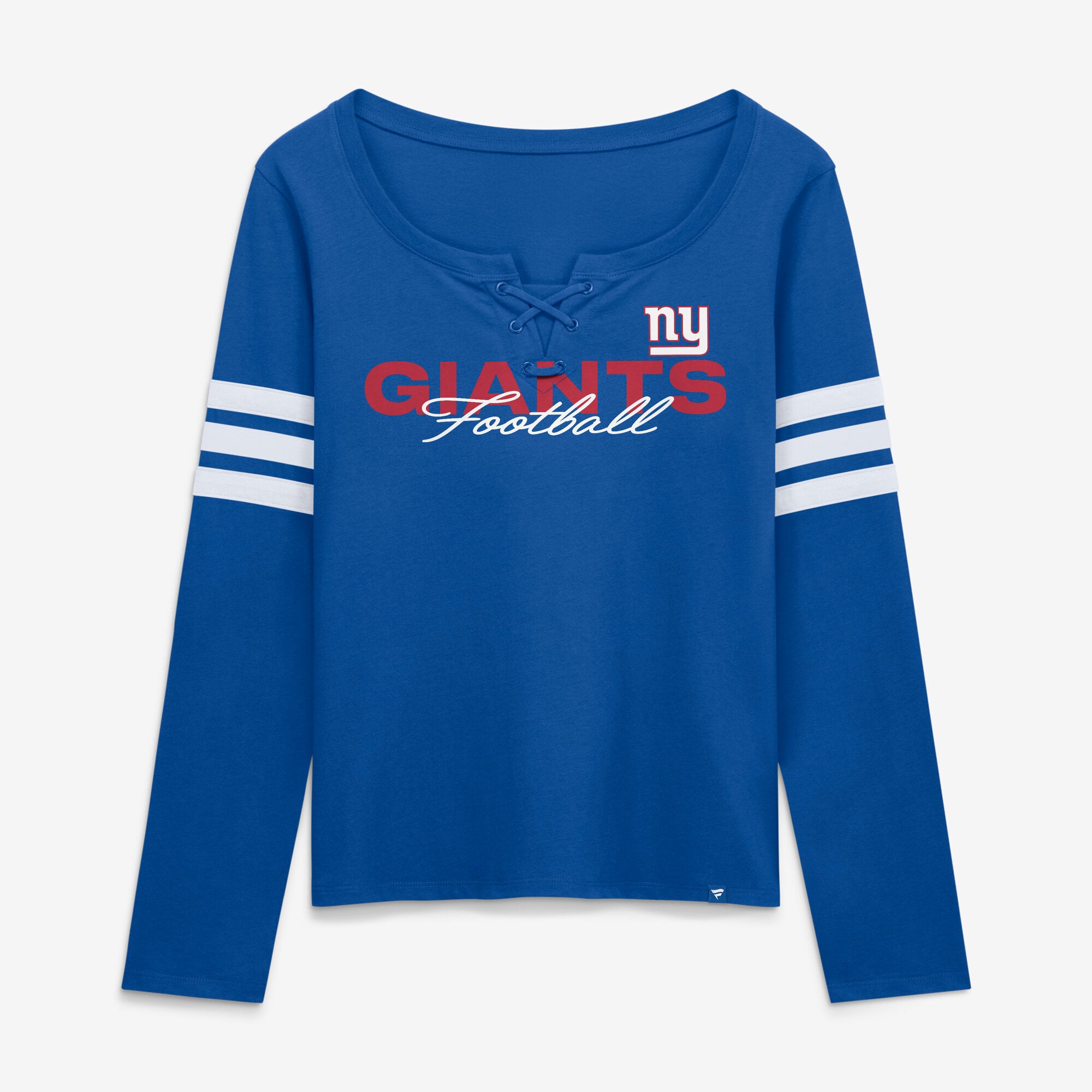 T-shirt à manches longues lacets Fanatics Royal New York Giants pour femmes