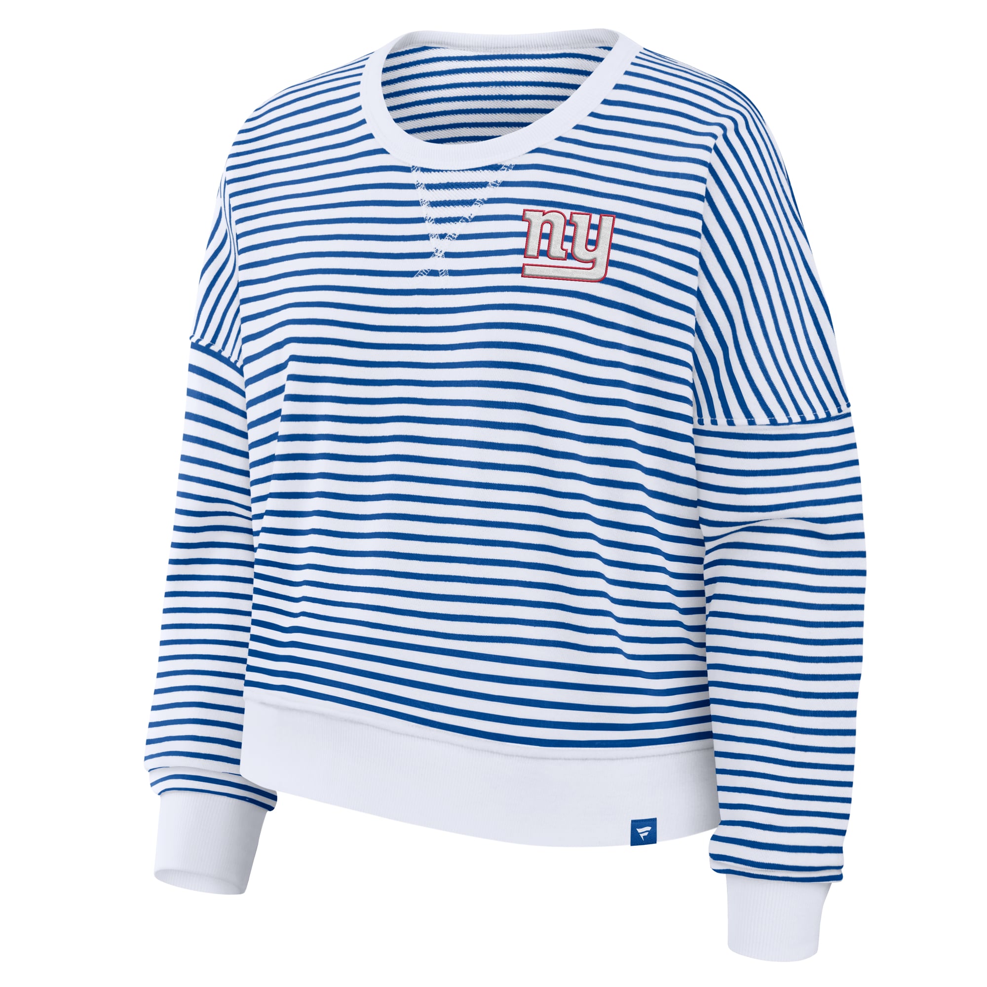 Sweat-shirt oversize rayé blanc/bleu roi des Giants de New York pour femme (Fanatics)