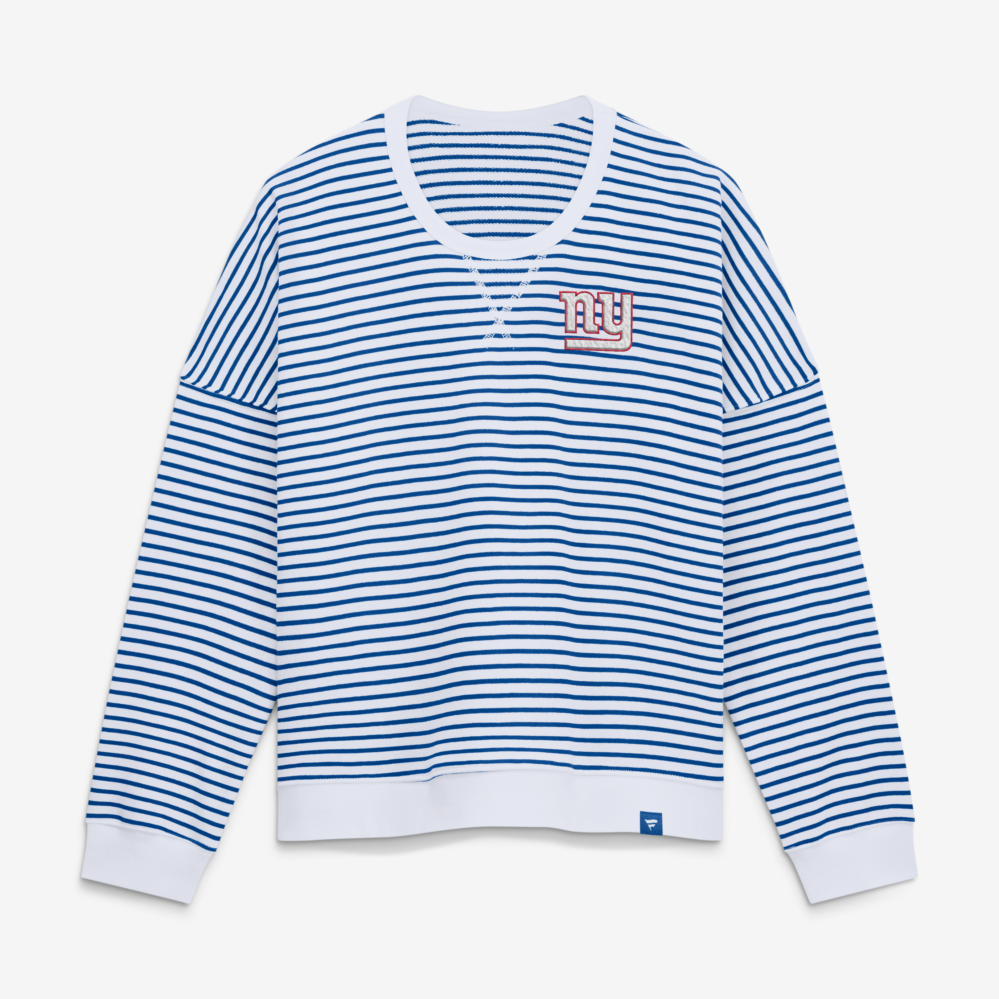 Sweat-shirt oversize rayé blanc/bleu roi des Giants de New York pour femme (Fanatics)