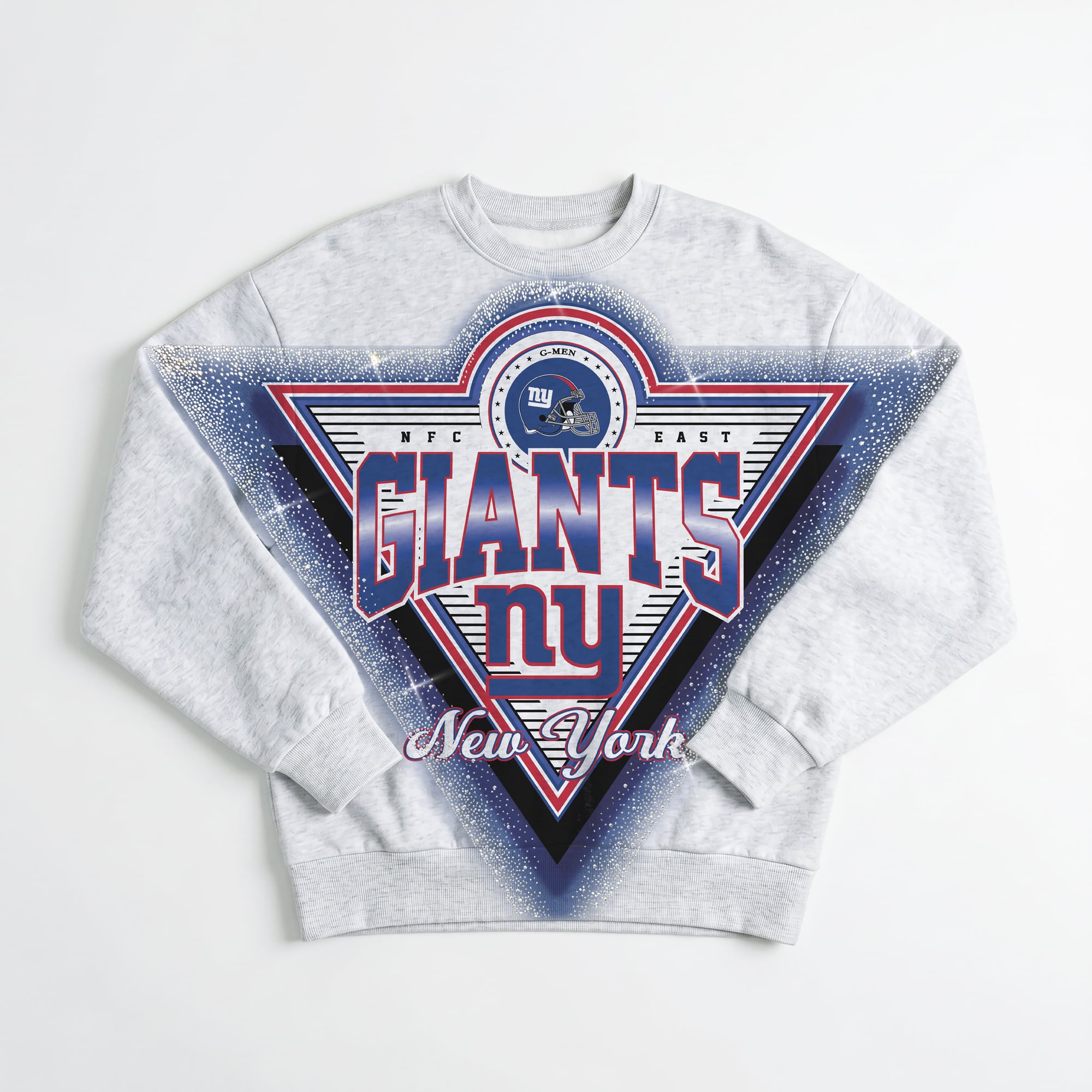 Sweat-shirt oversize en polaire à strass « Chasing Victory » des New York Giants, collection Gameday Couture Ash, pour femme