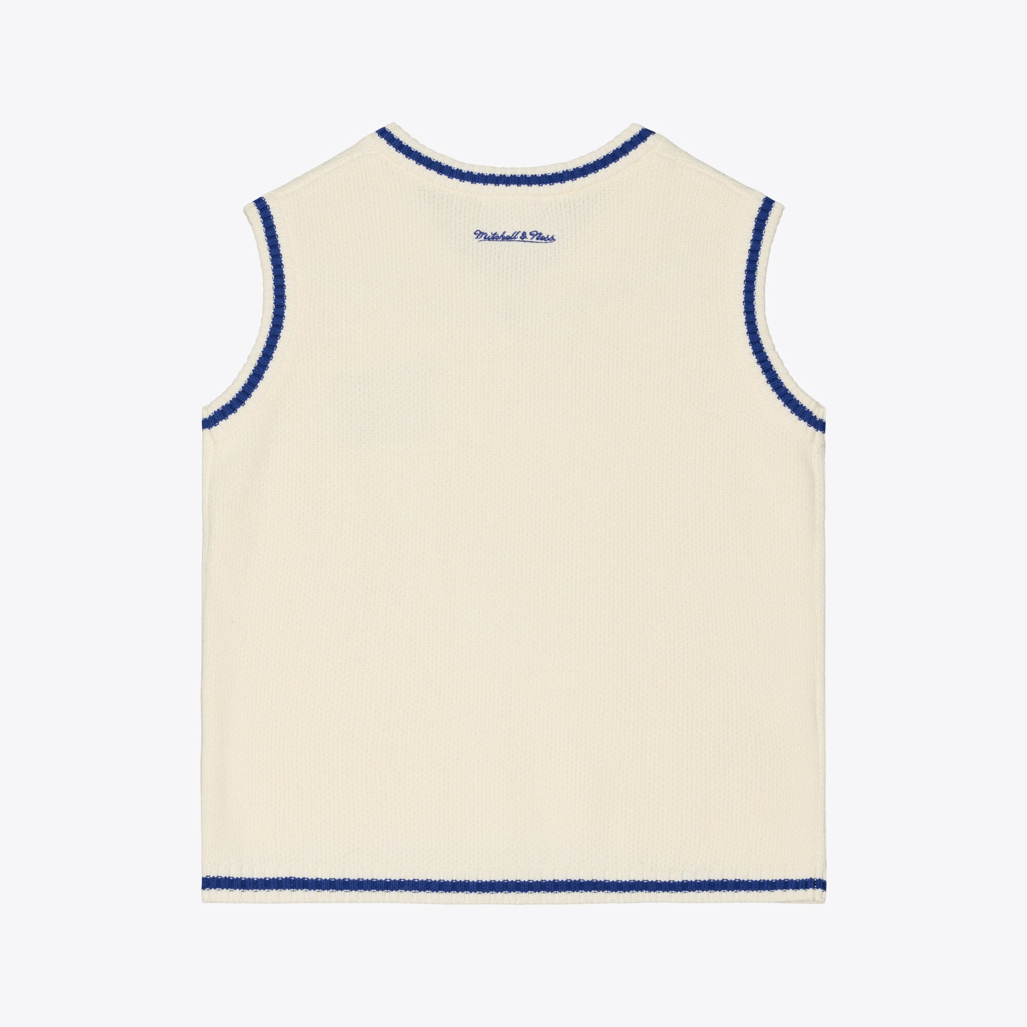 Women's Mitchell & Ness Cream New York Giants Retro Roots V-Neck Sweater Vest