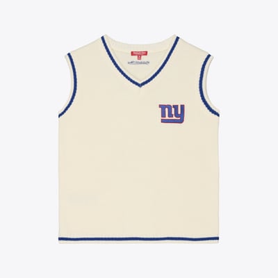 New York Giants Mitchell & Ness Women's Retro Roots V-Neck Sweater Vest - Cream